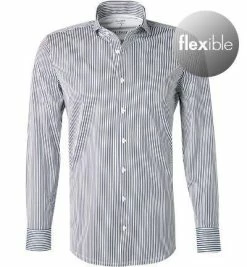 Budget 🔔 OLYMP Level Five Body Fit 2056/74/18 Hemd, Jersey geruchshemmend, Marineblau-weiß gestreift, Marine 🎉 -Hemden Verkaufsgeschäft 359791 norm