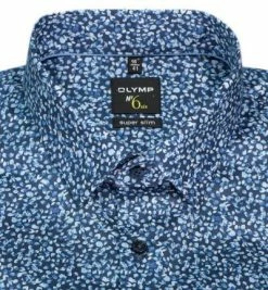 Brandneu ❤️ OLYMP No. Six Super Slim 2570/74/18 Hemd, Super Slim Fit, Baumwoll-Stretch, Marineblau gemustert, Marine 🎁 -Hemden Verkaufsgeschäft 359794 norm2