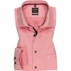 Coupon 👏 OLYMP Luxor Modern Fit 69EL 1262/79/35 Hemd, Baumwolle, Extra langer Arm, Rot gemustert, Rot 🧨