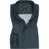 Neu 🌟 OLYMP Level Five Body Fit 2104/74/45 Hemd, Baumwoll-Stretch, Navy-grün gemustert, Grün 🎁