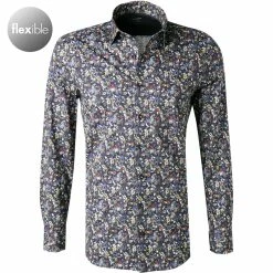 Billig 🎁 OLYMP Level Five Body Fit 2010/74/18 Hemd, Jersey geruchshemmend, Marine gemustert, Marine 🎉