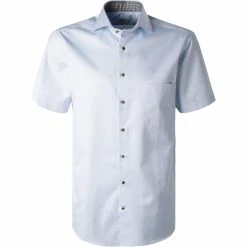 Neu 💯 Stenströms Hemd 684114/2395/100 Kurzarmhemd, Fitted Body, Baumwolle, Hellblau 🛒