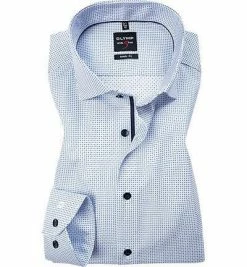 Besorgen ❤️ OLYMP Level Five Body Fit 2104/74/11 Hemd, Baumwoll-Stretch, Weiß-bleu gemustert, Bleu ✔️