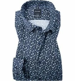 Blitzangebot 🌟 OLYMP Luxor Modern Fit 1390/74/18 Hemd, Baumwolle, Marineblau gemustert, Marine 🥰