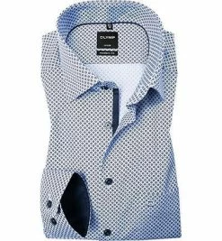 Besorgen 💯 OLYMP Luxor Modern Fit 1304/74/11 Hemd, Baumwolle, Bleu gemustert, Bleu ⭐