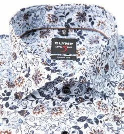 Bester Verkauf 🛒 OLYMP Level Five Body Fit 2160/74/11 Hemd, Baumwolle, Bleu gemustert, Bleu 😉 -Hemden Verkaufsgeschäft 360587 norm2