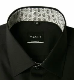 Aktion 😀 Venti Hemd 103412600/800 Modern Fit, Baumwolle, Schwarz ⭐ -Hemden Verkaufsgeschäft 360593 norm2