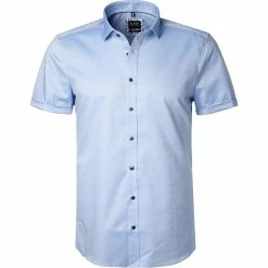 Rabatt ✔️ OLYMP Level Five Body Fit 2074/72/11 Kurzarmhemd, Baumwolle, Blau , Bleu 🤩