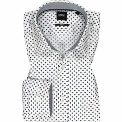 Besorgen 🤩 BOSS Hemd Ronni 50450758/489 Slim Fit, Baumwolle, Blau-weiß gemustert, Blau 🌟