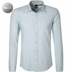 Bestpreis 😉 BOSS Hemd Ronni 50449144/452 Slim Fit, Leinen-Stretch, Bleu meliert, Hellblau 🎉