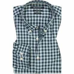 Großhandel 🎁 Marc O'Polo Hemd 121 7028 42140/B89 Shaped Fit, Popeline, Blau kariert, Hellblau 🎉