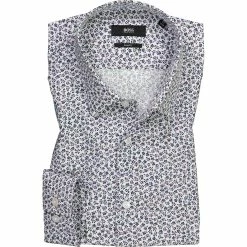 Bester Verkauf 🎉 BOSS Hemd Isko 50450306/625 Slim Fit, Baumwolle, Blau gemustert, Rot-blau 🎉