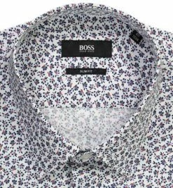 Bester Verkauf 🎉 BOSS Hemd Isko 50450306/625 Slim Fit, Baumwolle, Blau gemustert, Rot-blau 🎉 -Hemden Verkaufsgeschäft 361336 norm2