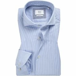 Blitzangebot 💯 ETERNA Hemd 2357/FS82/12 Slim Fit, Baumwolle CO2-Neutral, Blau-weiß gestreift, Hellblau 👍