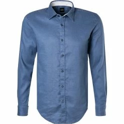 Am billigsten 🔥 BOSS Hemd Ronni 50448896/489 Slim Fit, Leinen, Blau meliert, Blau 🌟