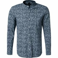 Rabatt 🥰 BOSS Hemd Rolfo 50451837/403 Slim Fit, Leinen, Blau-silber gemustert, Blau-silber 🤩