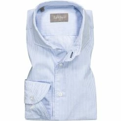 Brandneu ✨ fakts Hemd 9007/213 Slim Fit, Twill, Hellblau gestreift, Hellblau ⌛