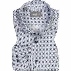 Bestpreis 🎉 fakts Hemd 6004/254 Slim Fit, Baumwolle, Blau gemustert, Blau 😀