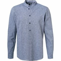 Bester Verkauf 🤩 Strellson Hemd Conell 30026189/401 Baumwolle-Leinen, Blau meliert, Dunkelblau 🌟