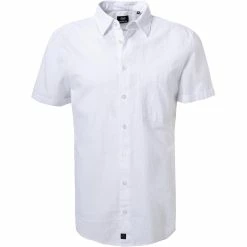 Neu 🧨 Strellson Hemd Corvin 30026190/100 Kurzarmhemd, Baumwolle-Leinen, Weiß 👍