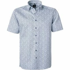 Angebote ❤️ OLYMP Luxor Modern Fit 1390/72/11 Kurzarmhemd, Popeline, Blau gemustert, Bleu ❤️