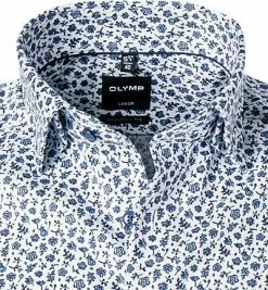 Angebote ❤️ OLYMP Luxor Modern Fit 1390/72/11 Kurzarmhemd, Popeline, Blau gemustert, Bleu ❤️ -Hemden Verkaufsgeschäft 362088 norm2