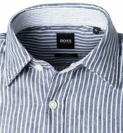 Bestpreis 💯 BOSS Hemd Ronni 50449144/403 Slim Fit, Leinen-Stretch, Blau gestreift, Blau 🎁 -Hemden Verkaufsgeschäft 362284 norm2
