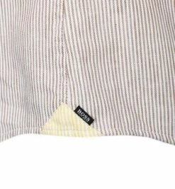 Brandneu 🎉 BOSS Hemd Ronni 50449144/268 Slim Fit, Leinen-Stretch, Beige gestreift, Beige 🎁 -Hemden Verkaufsgeschäft 362286 norm3