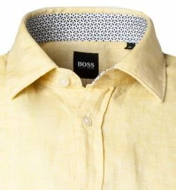 Budget 😍 BOSS Hemd Luka 50448869/736 Kurzarmhemd, Regular Fit, Reines Leinen, Gelb meliert, Gelb 🎉 -Hemden Verkaufsgeschäft 362295 norm2