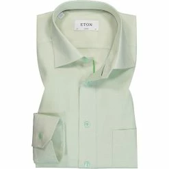 Neu ⭐ ETON Hemd 1000/01770/63 Classic Fit, Baumwolle, Grün meliert, Grün 💯