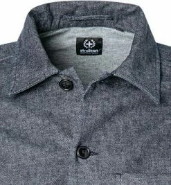 Schlussverkauf 🧨 Strellson Hemd Nile 30026220/401 Overshirt, Casual Fit, Baumwolle, Dunkelblau meliert, Dunkelblau ✨ -Hemden Verkaufsgeschäft 362811 norm2