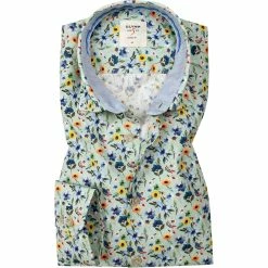 Billig 🎁 OLYMP Casual Level Five Body Fit 3022/74/45 Hemd, Baumwolle, Grün gemustert, Grün 😍