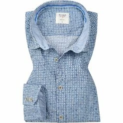 Besorgen 👍 OLYMP Casual Level Five Body Fit 3016/74/11 Hemd, Baumwolle, Bleu gemustert, Bleu 🛒