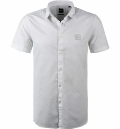Blitzangebot 💯 BOSS Hemd Magneton 50441345/100 Kurzarmhemd, Slim Fit, Baumwolle, Weiß meliert, Weiß 🧨