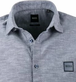 Bestpreis 🧨 BOSS Hemd Magneton 50441345/404 Kurzarmhemd, Slim Fit, Baumwolle, Dunkelblau meliert, Dunkelblau 😍 -Hemden Verkaufsgeschäft 362976 norm2
