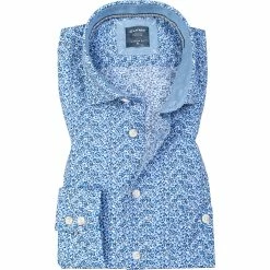 Neu 🌟 OLYMP Casual Modern Fit 4100/74/00 Hemd, Baumwolle, Blau-weiß gemustert, Weiß-blau 🤩
