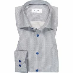 Blitzangebot ✔️ ETON Hemd 1000/02035/27 Slim Fit, Twill, Blau gemustert, Blau 😀