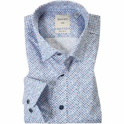 Angebote 💯 Haupt Hemd 7112028222/40701 Regular Fit, Baumwolle, Blau gemustert, 👖 Jeansblau 🔥