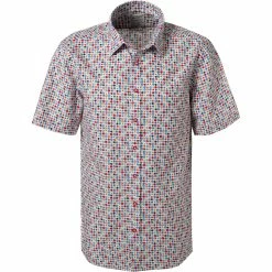 Schlussverkauf ✔️ Haupt Hemd 7112808219/40405 Kurzarmhemd, Regular Fit, Baumwolle, Multicolour gemustert, Multicolor 😍