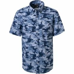 Besorgen 🎉 Haupt Hemd 7112838251/40708 Kurzarmhemd, Regular Fit, Baumwolle, Dunkelblau-weiß gemustert, Dunkelblau-weiß 👏