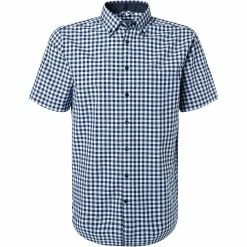 Brandneu ❤️ Seidensticker Hemd 199013/11 Kurzarmhemd, Regular Fit, Popeline, Hellblau kariert, Hellblau-schwarz 🌟