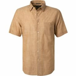 Billig ⭐ Pierre Cardin Hemd 53916/000/27175/9056 Kurzarmhemd, Modern Fit, Baumwolle, Hellbraun meliert, Hellbraun ✨