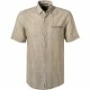 Billig ⭐ Pierre Cardin Hemd 53916/000/27174/9056 Kurzarmhemd, Modern Fit, Baumwolle, Hellbraun gestreift, Hellbraun 🛒