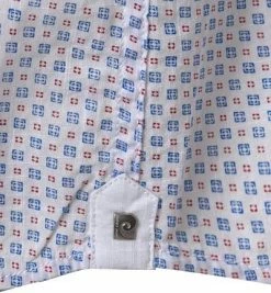 Billig 😍 Pierre Cardin Hemd 53915/000/27577/9000 Kurzarmhemd, Modern Fit, Baumwolle, Weiß-blau gemustert, Weiß-blau-rot 😀 -Hemden Verkaufsgeschäft 363576 norm4