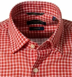 Am billigsten ✔️ Pierre Cardin Hemd 53916/000/27576/9023 Kurzarmhemd, Modern Fit, Baumwolle, Orange kariert, Orange 😀 -Hemden Verkaufsgeschäft 363579 norm2