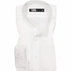 Angebote ❤️ KARL LAGERFELD Hemd 605035/60/511667/10 Modern Fit, Leinen, Weiß 💯
