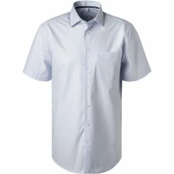 Schlussverkauf 🔔 Seidensticker Hemd 197841/11 Kurzarmhemd, Regular Fit, Baumwolle, Hellblau gestreift, Hellblau 😀