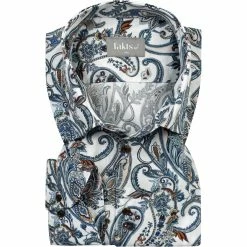 Bestes Angebot 🛒 fakts Hemd 1004/256 Slim Fit, Baumwolle, Blau-weiß gemustert, Blau 👏