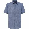 Auslauf ⌛ OLYMP Luxor Comfort Fit 1104/72/18 Kurzarmhemd, Baumwolle, Marine-hellblau gemustert, Marine ⌛