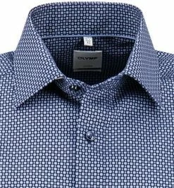 Auslauf ⌛ OLYMP Luxor Comfort Fit 1104/72/18 Kurzarmhemd, Baumwolle, Marine-hellblau gemustert, Marine ⌛ -Hemden Verkaufsgeschäft 364042 norm2